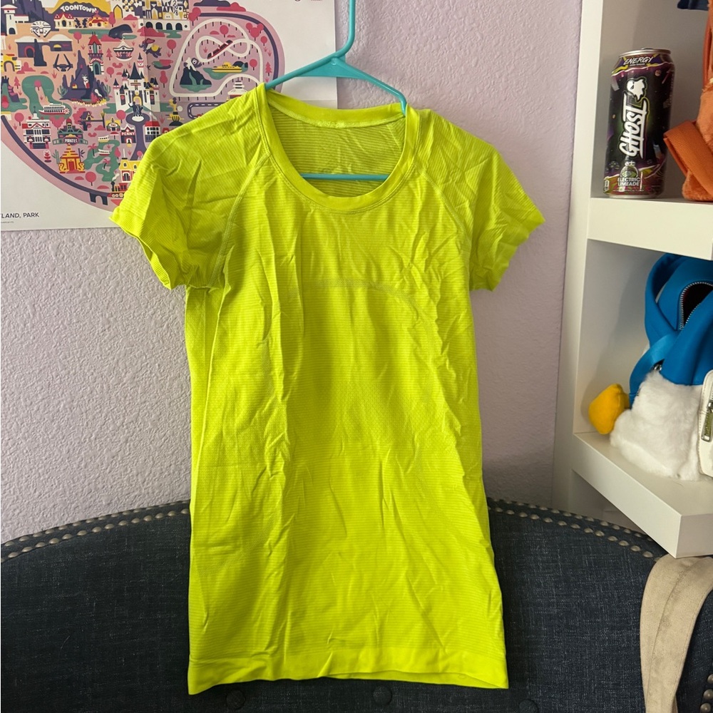 Lululemon Athletica Neon Yellow Short Sleeve Tee